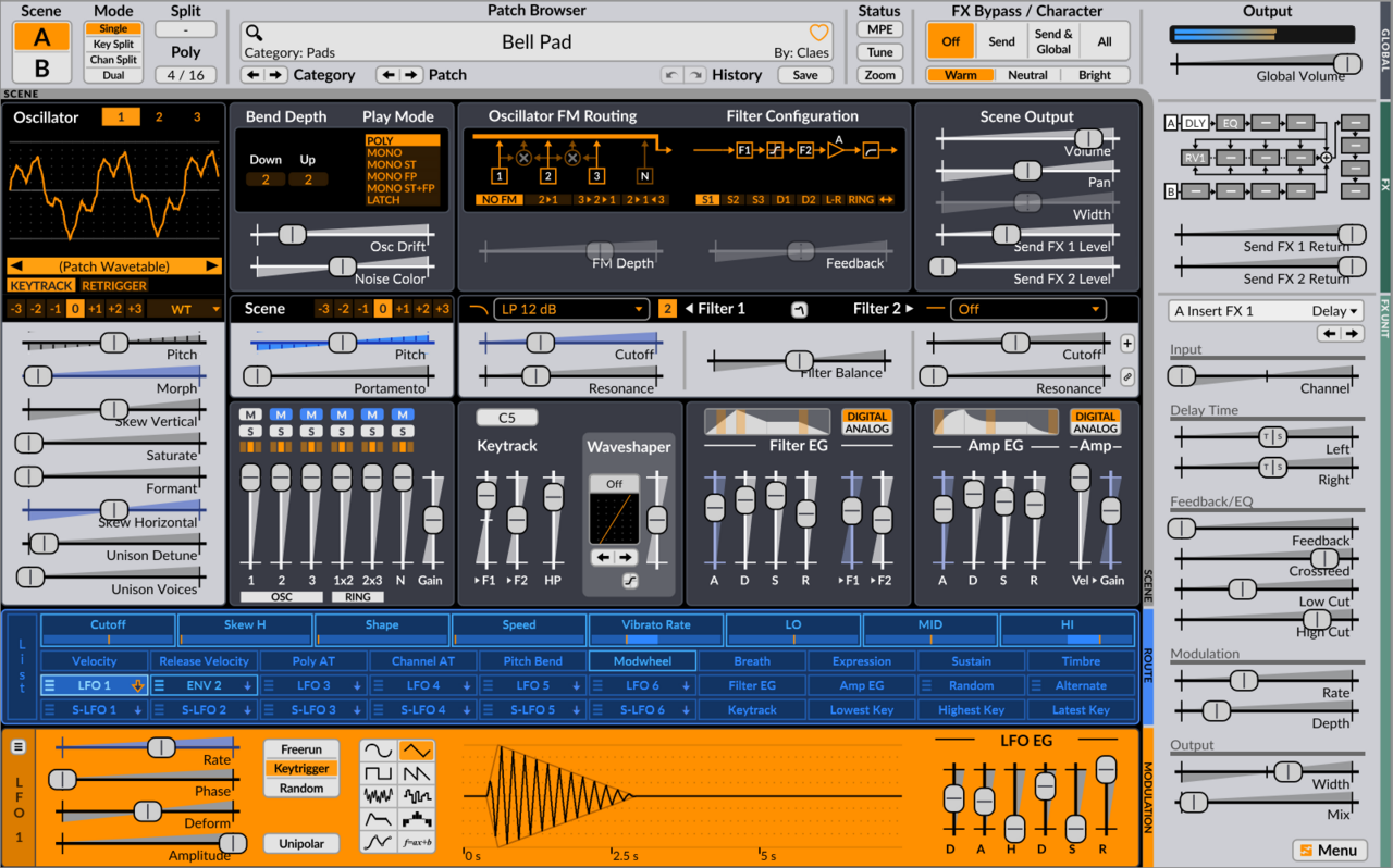 Surge XT synthesizer plugin interface